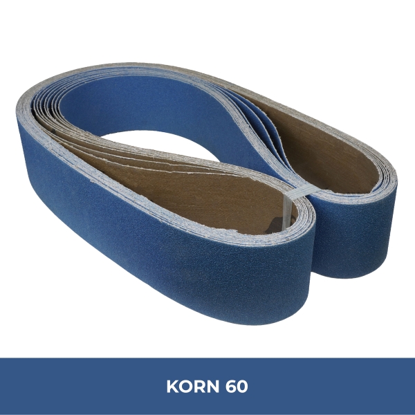 Schleifbänder 75x2000 mm Edelstahl Korn 60 INOX Zirkonkorund